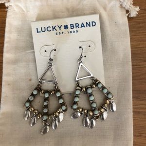 Lucky brand dangle earrings with turquoise stones